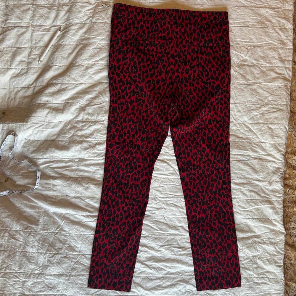 Zara basic red leopard pants - Picture 3 of 6